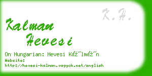 kalman hevesi business card